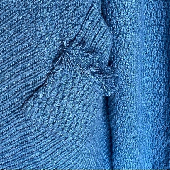 Matilda Jane Envision This Wrap sweater sz Large L Top Blue Chunky knit Cardigan - Picture 6 of 13